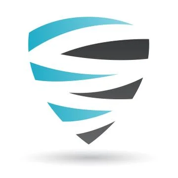 Black and Blue Abstract Icon Stock Illustration