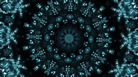 Black and blue circular design with black background. Kaleidoscope VJ loop Stock Footage 251987047