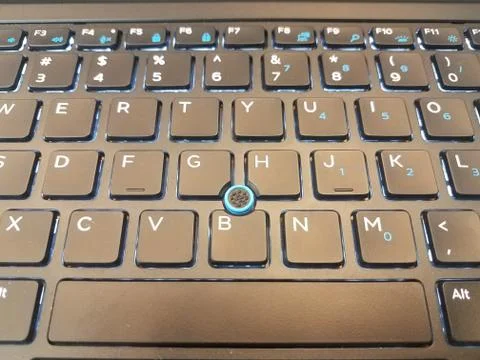 Black and blue computer keyboard with letters Stock Photos