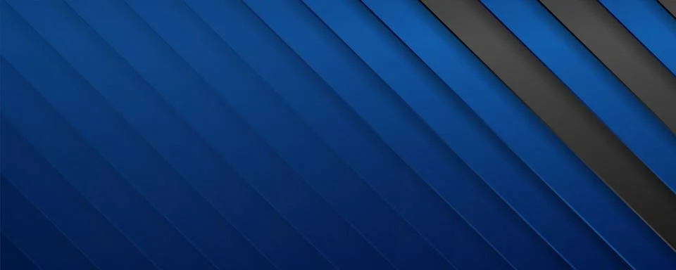 Black and blue diagonal stripes geometric tech banner Illustrazione stock