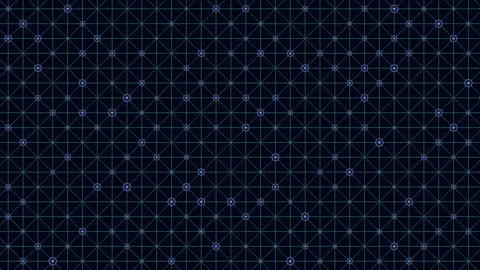 Black and blue geometric pattern with circles and squares in grid and hexagonal Stock Footage 303192183