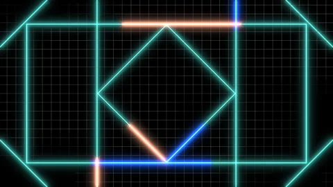 Black and blue grid with diagonal lines and small squares 動画素材 275598687