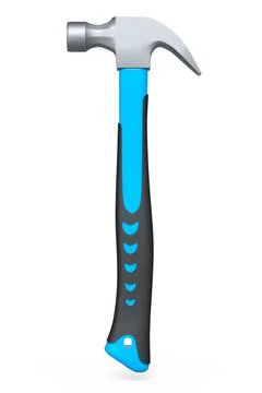 Black and blue hammer with a rubberized handle isolated on white background Stock Illustration