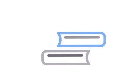Black and blue icon featuring three stacked books, symbolizing knowledge an.. Stock Footage 334998403