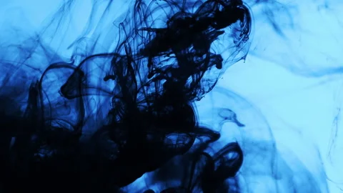 Black and blue Ink dance in water. Ink in slow motion. Stock Footage 134023937