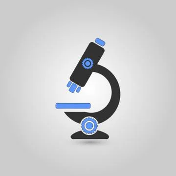 Black and Blue Microscope Stock Illustration