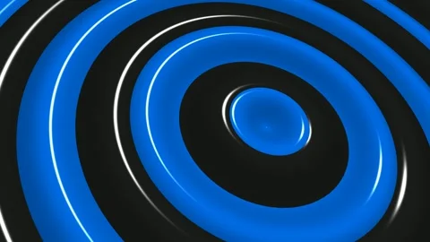 Black and Blue Ring Waves, Background, Unique Design, Paints, Exclusive Stock Footage 303183410
