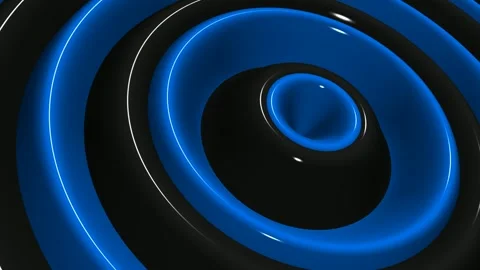 Black and Blue Ring Waves, Background, Unique Design, Exclusive, Paints Stock Footage 303183412
