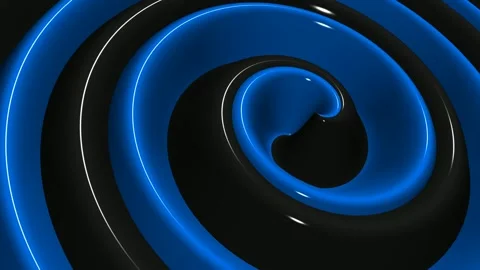 Black and Blue Spiral Waves, Background, Unique Design, Exclusive, Paints Stock Footage 303183440