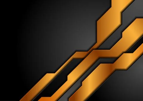 Black and bronze abstract technology background Stock Illustration