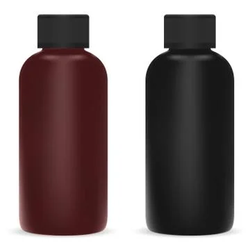 Black and brown cosmetic bottle. Shampoo container Stock Illustration