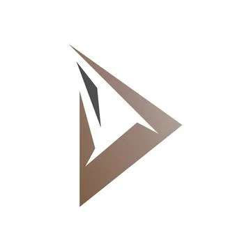 Black and Brown Spiky Triangular Letter D Icon Stock Illustration