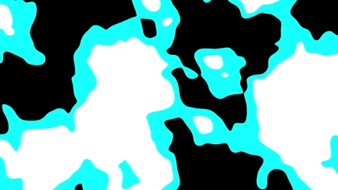 Black and Cyan Liquid Blob Pattern Animated Background Stock Footage 342089720