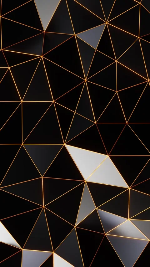 Black and gold abstract background with triangles. Vertical looped video Stock Footage 228026944
