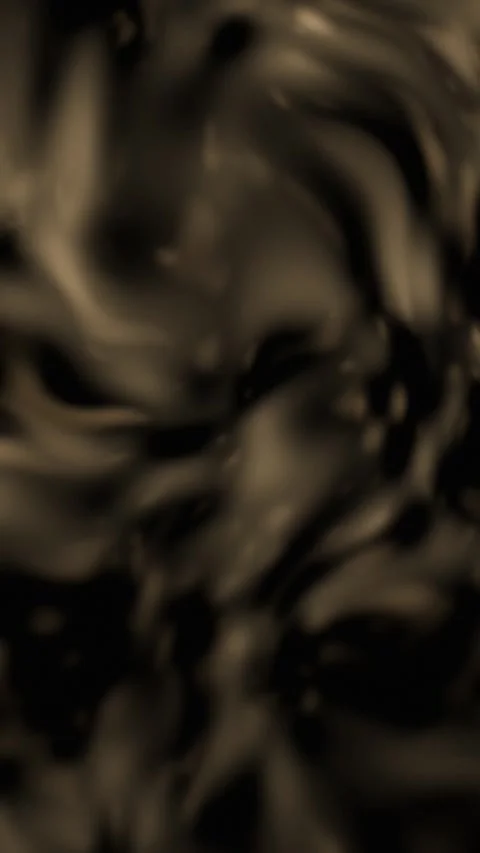 Black and gold abstract liquid waves. 2d animation Stock Footage 345558445