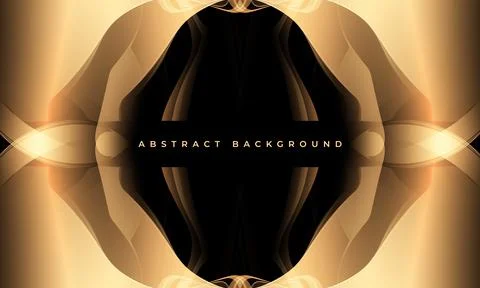 Black and gold central ring glow, radiant halo of warm gradients and reflective Stock Illustration