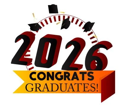 Black and gold class of 2026 Graduation design template. Vintage party invi.. Stock Illustration