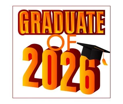 Black and gold class of 2026 Graduation design template. Vintage party invi.. Stock Illustration
