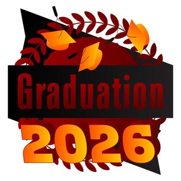 Black and gold class of 2026 Graduation design template. Vintage party invi.. Stock Illustration