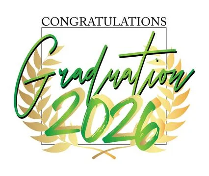 Black and gold class of 2026 Graduation design template. Vintage party invi.. Stock Illustration