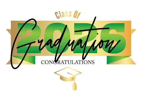 Black and gold class of 2026 Graduation design template. Vintage party invi.. Stock Illustration