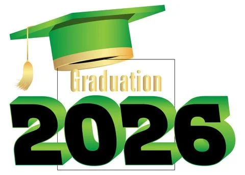 Black and gold class of 2026 Graduation design template. Vintage party invi.. Stock Illustration