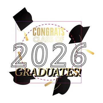 Black and gold class of 2026 Graduation design template. Vintage party invi.. Stock-Illustration