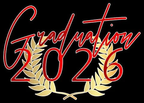 Black and gold class of 2026 Graduation design template. Vintage party invi.. Stock-Illustration