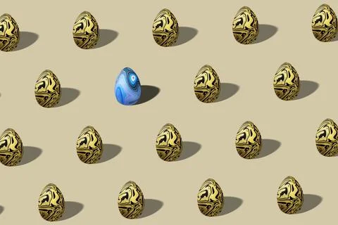 Black and gold Easter egg pattern made Stockillustratie