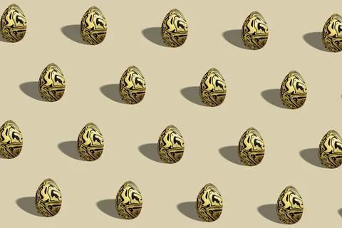 Black and gold Easter egg pattern made Illustrazione stock