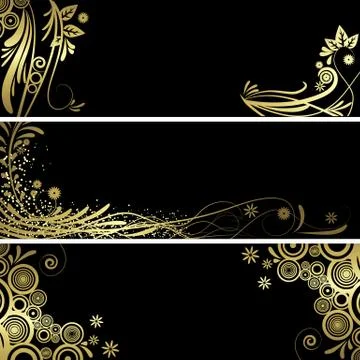 Black and gold elements Stock Illustration