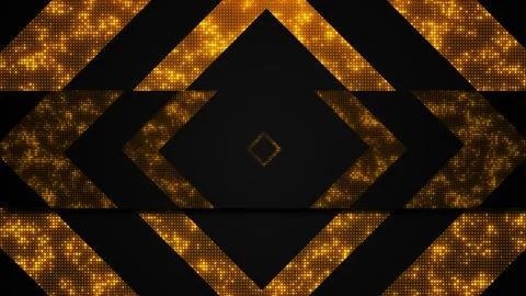 Black and gold geometric diamond background dotted lights, bold shapes, and prem Stock Footage 340417079