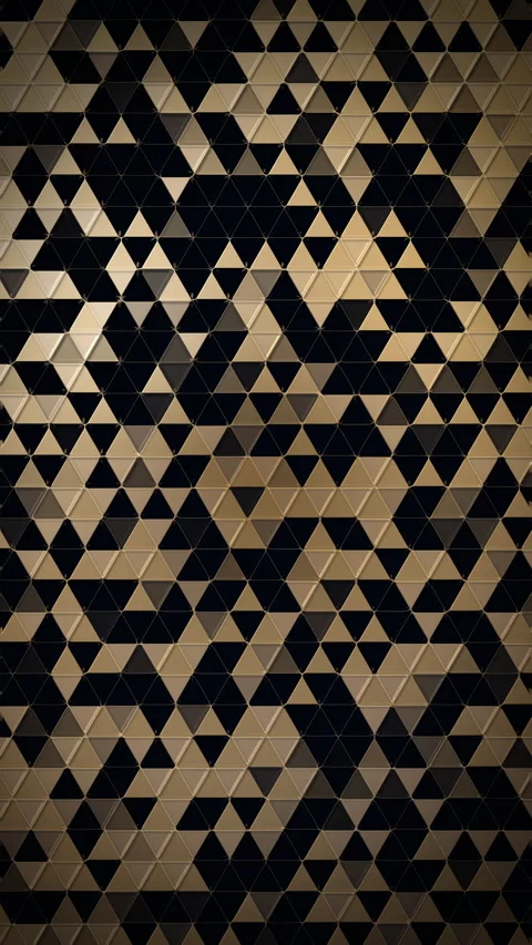 Black and gold geometric triangle mosaic pattern Vertical video. Stock Footage 333134788