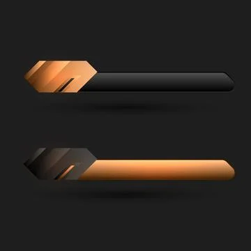 Black and gold lower third breaking news title bars for screen broadcast Stock Illustration