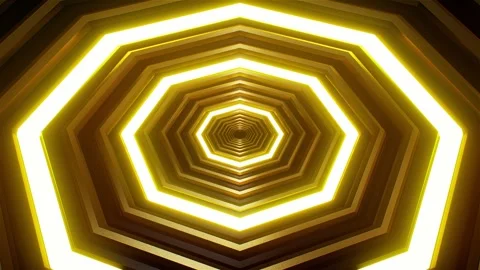 Black and gold octagonal lamp structure Stock Footage 265246564