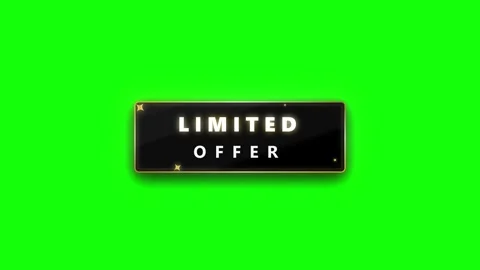 Black and gold rectangular sign with text LIMITEDOFER on a vibrant green ba.. 動画素材 336364936