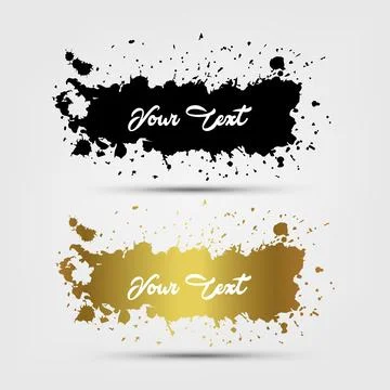 Black and Gold Splashes with Text Space, Vector Illustration Stock Illustration