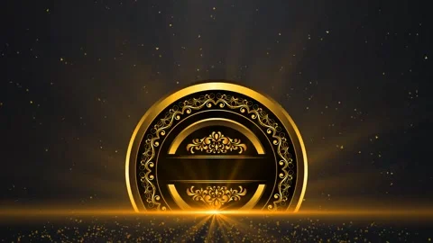 Black and golden stage empty logo with starlight effect Stock Footage 308223938