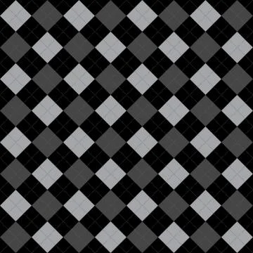 Black and gray argyle pattern repeat background Stock Illustration