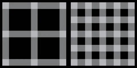 Black and gray checkered fabric patterns side by side Stock Illustration