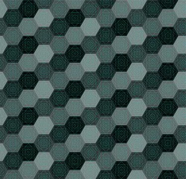 Black and gray dotted hexagons pattern Stock Illustration