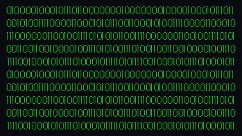 Black and Green Binary Code Background. Data Technology Pattern in Pixel Art Stockillustratie