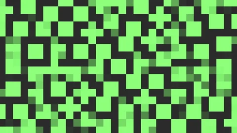 Black and green square grid pattern - repeating and symmetrical Stock Footage 249416208