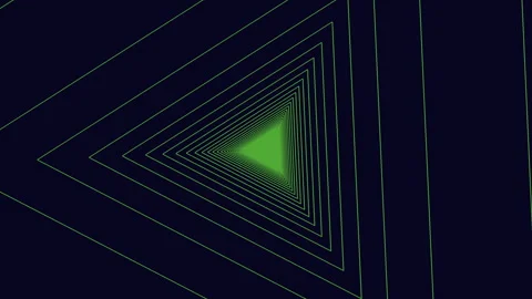 Black and green zig-zag triangle pattern on dark background Video stock 316753706