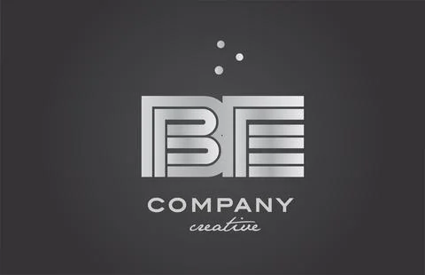Black and grey BE combination alphabet bold letter logo with dots. Joined c.. Stock Illustration