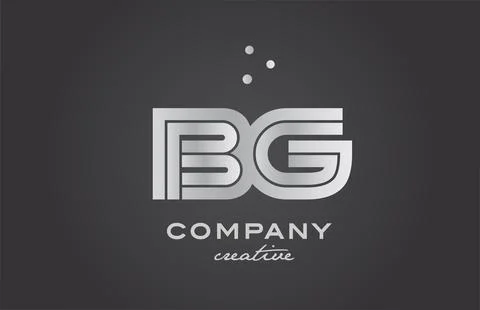 Black and grey BG combination alphabet bold letter logo with dots. Joined c.. Stock Illustration