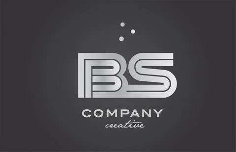 Black and grey BS combination alphabet bold letter logo with dots. Joined c.. Stock Illustration