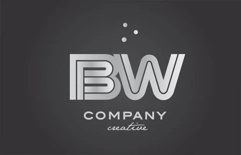 Black and grey BW combination alphabet bold letter logo with dots. Joined c.. Stock Illustration