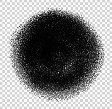 Black and grey dots sphere. Isolated explosion on transparent background.  Stock Illustration