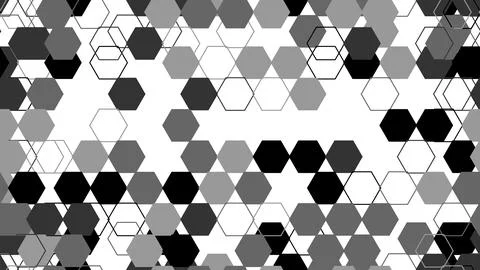 Black and Grey Hexagons Pattern Background. Stock Illustration